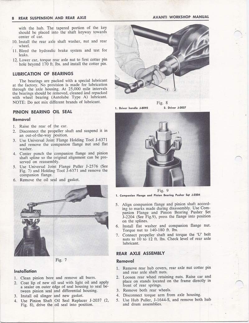 Pinion Seal removal and installation questions - Studebaker